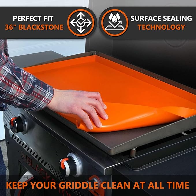 36'' Griddle Mat for Blackstone Griddle Cover, Silicone Grill Protective Cover Mat, Heavy Duty Reusable Food Grade Grill Cover Suitable for Outdoor Barbecue Griddle, BBQ Tools Accessories