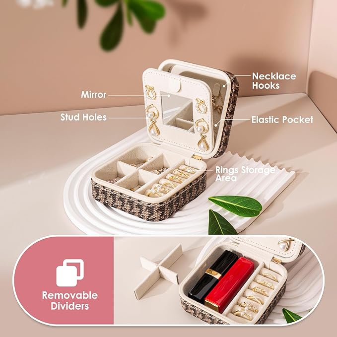 Snake Print Jewelry Box, Animal Print Travel Jewelry Bag for Women Girl, Trinket Box Organizer, Trendy Birthday Gradution Gift, Luxury
