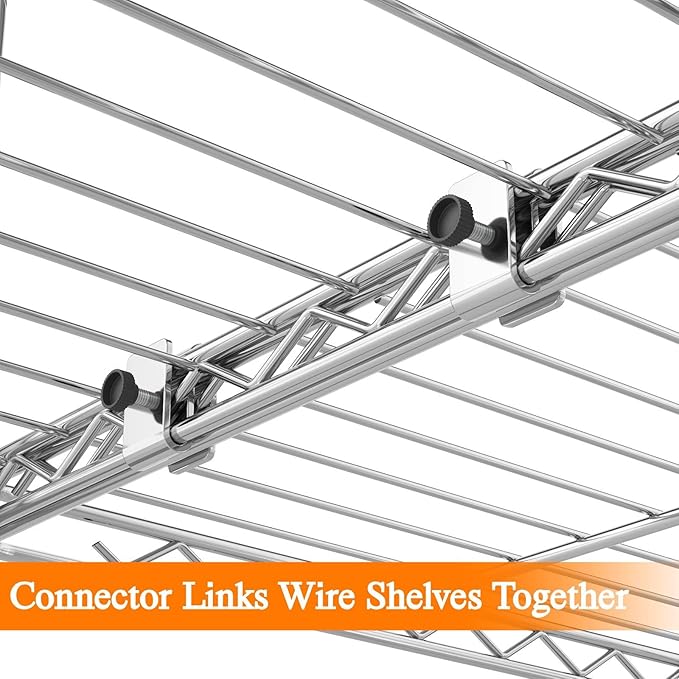 Homdox Heavy Duty Storage Shelves, 4 Tier Wire Shelving Unit, Adjustable Metal Shelves for Storage, Garage Rack Pantry Shelves Kitchen Shelving, 14"x60"x60", Silver Gray