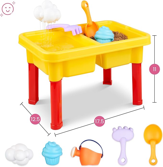 Kraftex Kids Sensory Table for Toddlers. Use as Sand Water Table for Toddlers, Sand Table or Sensory Bin Table. Indoor or Outdoor Water Sand Table.