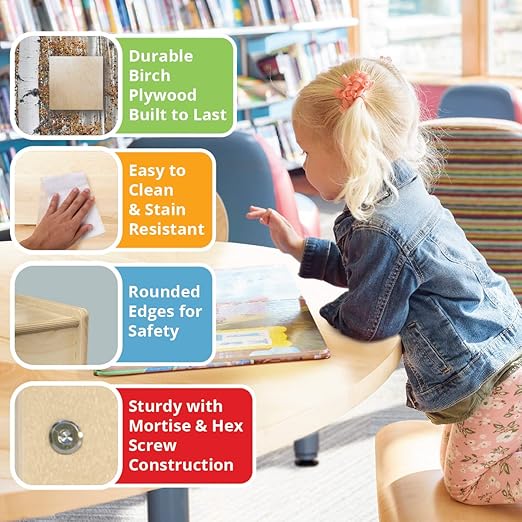 Contender Cubby Storage Organizer Cubes, 30 Cubbies with Clear Plastic Bins, Wood Furniture for Kids Toys, Daycare, Classroom, 47-inch Width