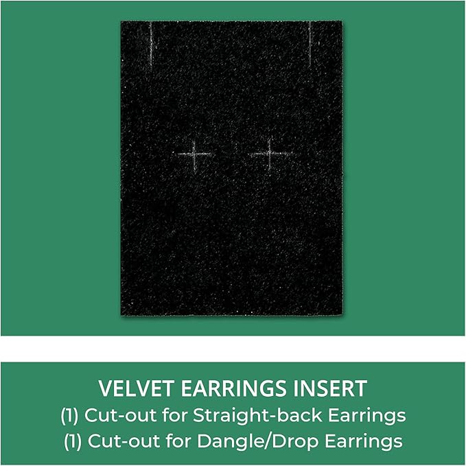 TheDisplayGuys - 24-Pack Cardboard Kraft Paper Jewelry Gift Boxes w. Velvet Padding - Earrings - Matte Black - #11 (2.1" x 1.6" x 0.8")