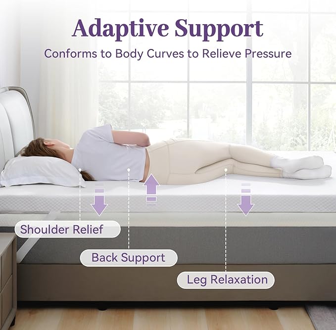 SINWEEK 3 Inch Gel Memory Foam Mattress Topper Twin Size, Ventilated High Density Pad for Back Pain, Bed Topper with Removable Soft Cover, CertiPUR-US Certified