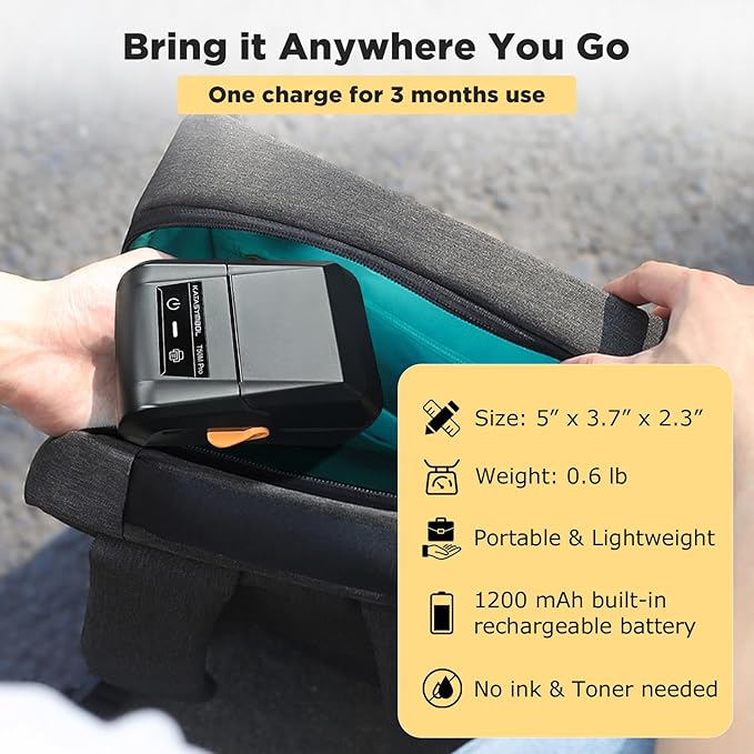 SUPVAN T50M Pro Bluetooth Label Maker Machine with 4 Tapes, Wide Waterproof Label, Versatile App with 40 Fonts and 450+ Icons, Inkless Labeler for Home, Kitchen, School, Office Organization, Black