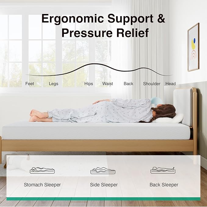 Novilla 8 Inch Full Size Mattress, Memory Foam Mattress Full with Cooling Comfort & High-Density Foam for Contour Support & Restful Sleep, Mattresses in a Box