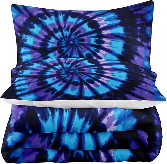 Tailor Shop Swirl Tie Dye Comforter Sets for Women Girls Bohemian Tie Dyed Pattern Bedding Set Bedding Decor Twin Size with 1 Comforter 1 Pillowcase…