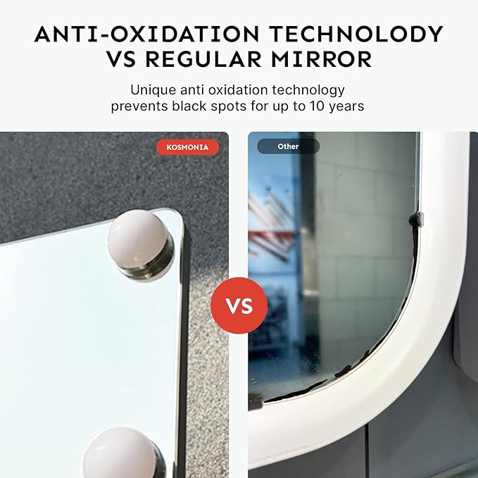 82x36 Hollywood Full Length Mirror with Light, 28 Dimmable Bulbs & 3 Color Smart Touch Control, Distortion Free, Tempered Glass & Shatter Proof Film, Safe Full Body Mirrors with Stand