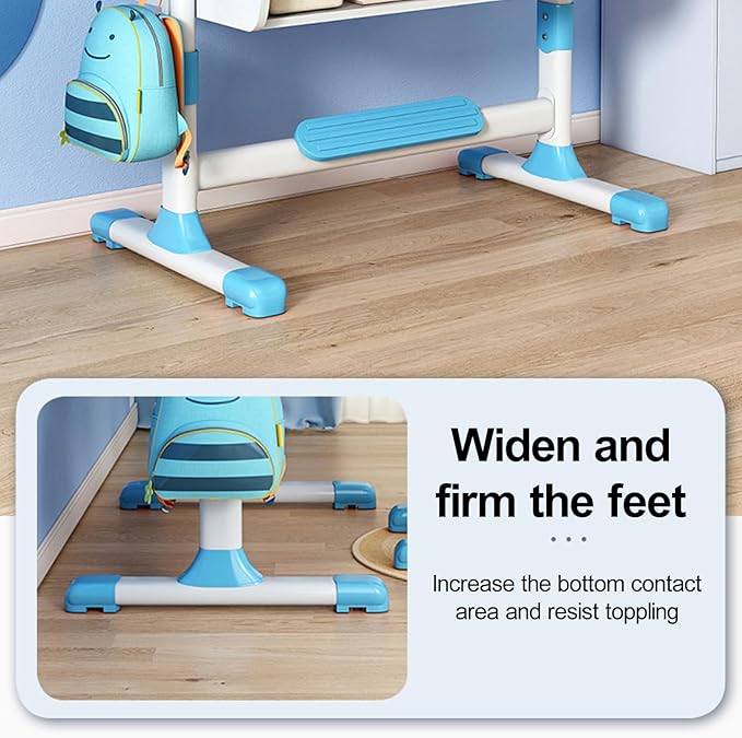 Kids Desk and Chair Set, Height Adjustable Kids Study Table and Chair Set, Children School Desk with Storage Drawer and Book Stand, Ergonomic Child Toddler Deskwith Sitting Posture Corrector (Pink 3)