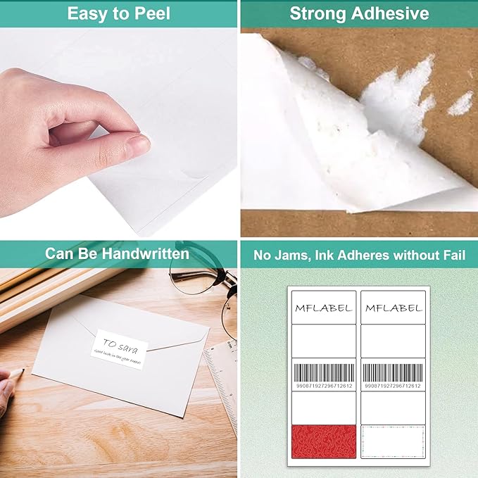 MFLABEL 2x4 Labels, 10-UP Shipping Address Labels, 2500 Labels,250 Sheets Labels for Printer, Internet Mailing Shipping Labels, Label Stickers, 2" x 4" FBA Labels for Laser/Inkjet Printer