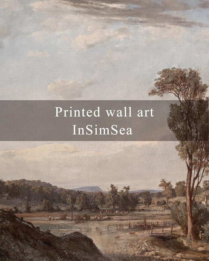InSimSea Framed Wall Art for Living Room Classical Landscape Canvas Prints Decor Rustic Countryside Scenery Artworks Bathroom Pictures Wall Decorations Farmhouse Office Home Wall Decor 11x14in