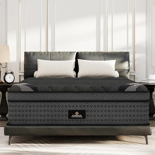Queen Size Mattress, 18 Inch Deluxe Hybrid Queen Mattress in a Box, Medium Firm Mattresses With Gel Memory Foam & Pocket Springs, Pressure Relief, Cooling, Extra Edge Support [Upgraded Support]