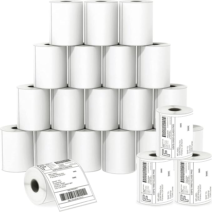 MFLABEL® 4x6 Direct Thermal Shipping Labels - 40 Rolls of 250 Labels, Compatible with Zebra ZP450 ZP500 ZP505 ZP2844, Thermal Printer Labels for USPS, UPS, FedEx, Amazon, Ebay, Shopify