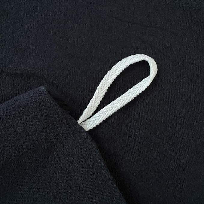 FACE TWO FACE Bedding Duvet Cover Set100% Washed Cotton Duvet Cover Linen Like Textured Breathable Durable Soft Comfy (California King, Tibetan Blue)