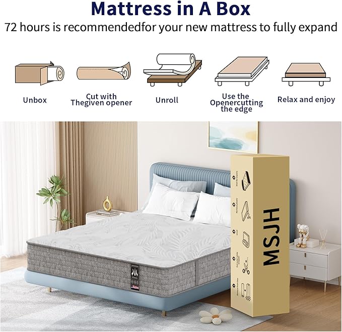 California King Mattress 12 Inch,Memory Foam Mattress with Pocket Spring, Soft & Comfortable Medium Plush,Motion Isolation, CertiPUR-US Certified (84"*72"*12")