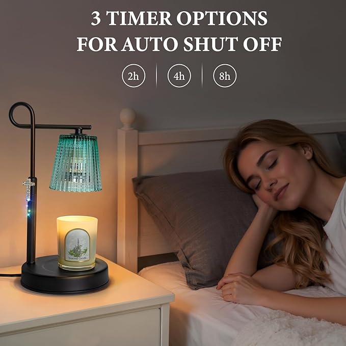 Candle Warmer Lamp with Timer Dimmer, Adjustable Height Wax Warmer Lamp for Jar Candle, Wax Melter House Warming Gifts New Home Décor, Birthday Gifts for Women Mom (Gold)