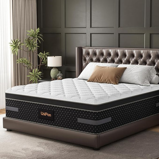 King Size Mattress 12 inch - Cooling Gel Premium Hybrid Mattress in a Box with Back & Lumbar Support, Pocket Spring Bed for Motion Isolation, 365 Night Trial CertiPUR-US Certified