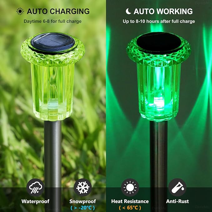 Halloween Solar Lights Outdoor 10 Pack Solar Pathway Lights Outdoor Halloween Decorations Waterproof Yard Lighting for Driveway Garden Walkway Path Landscape Lawn