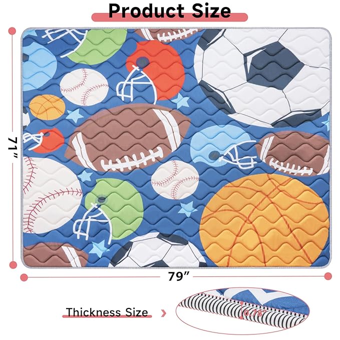 Baby Play Mat 79’’ x 71’’ Soft Baby Floor Mat Thicker Foam Play Mat for Babies，Toddlers, Foldable Baby Playpen Mat Crawling Mat，Ball Design