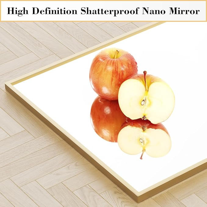 OLIXIS Full Length Gold Mirror 59.2"x16" for Bedroom, Full Body Mirror with Stand, Hanging or Leaning for Wall, Aluminum Alloy Thin Frame Floor Standing for Living Room, Long