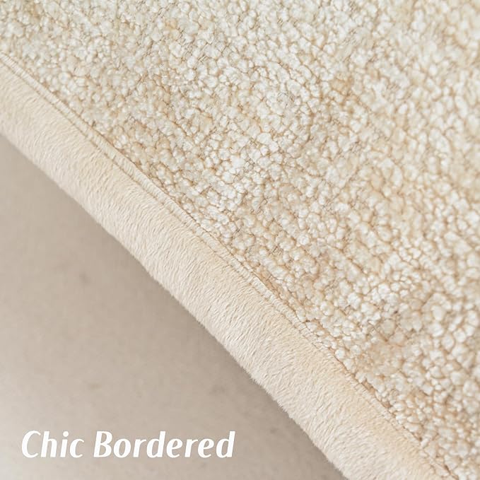 FUTEI Beige Chenille Throw Pillow Covers 18x18 Inch Set of 2,Soft Cozy Bound Edge Design Cushion Case,Home Decor for Couch Bed Living Room
