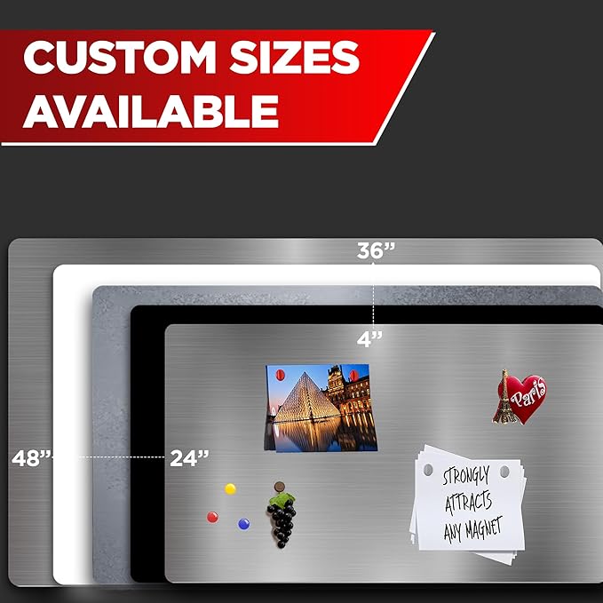 Diamond Life Magnetic Board - Memo & Vision Board for Home, Office, and Classroom - Magnet Board for Kids - Pre-drilled Mounting Screws Included (Silver 24"x72")