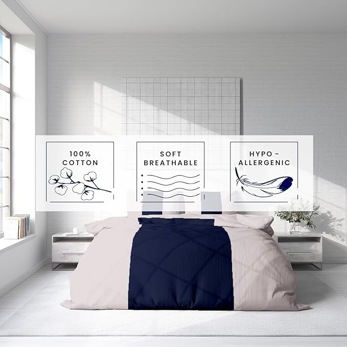 Kotton Culture 1 Pc King Size Duvet Cover Only -100% Egyptian Cotton Sateen 600 Thread Count Ultra Soft Premium Durable Comforter Cover Zipper Closure & Corner Ties (Dashing Blue, King 102"x94")