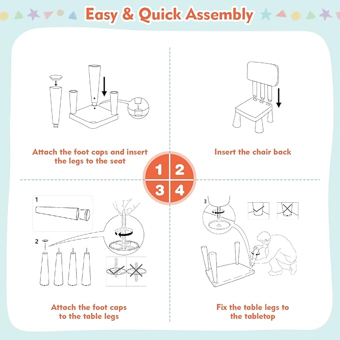 LDAILY Kids Table and Chairs, 3-Piece Children Arts Nursery Furniture for Drawing, Reading, and Painting, Light Weight Plastic Activity Kids Desk and Chair Set for Playroom, Kindergarten (Pink)
