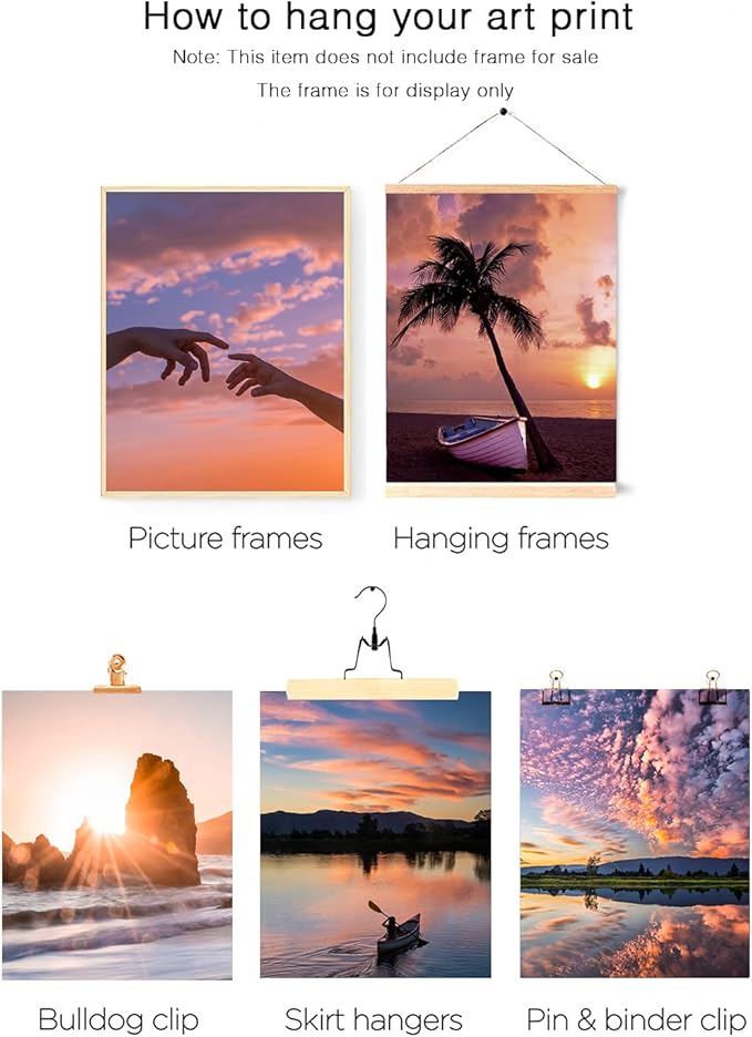 HoozGee Sunset Wall Art Prints Travel Photo Set of 6 Enjoy Dusk Dream View Picture Posters Gift for Photography Fans Nautical Themed Home Decor for Living Room Wall Decor (11"x14" UNFRAMED)