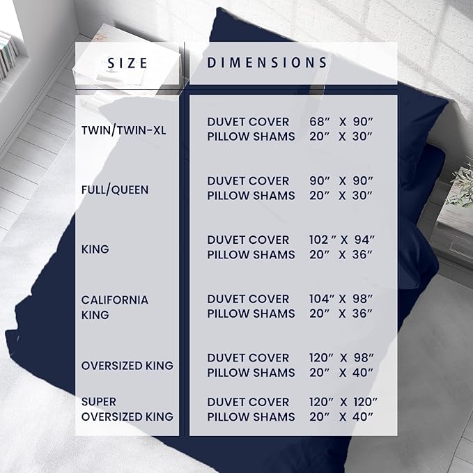 Kotton Culture 120"x120" 3 Pc Super King Plus/Super Oversize King Duvet Cover Set 100% Egyptian Cotton - 600 TC, Zipper Closure & Corner Ties - Fits Only Extra Large Inserts - Navy Blue