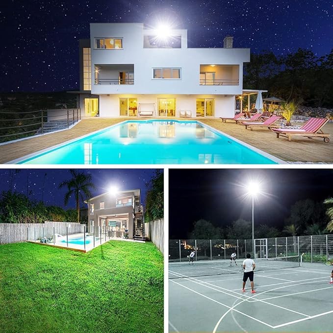 600W LED Stadium Flood Lights Outdoor(3050W Equivalent),67500LM Super Bright LED Arena Lights,100-277V IP66 Waterproof 5000K Daylight White Commercial Lighting for Sports Fields and Counts