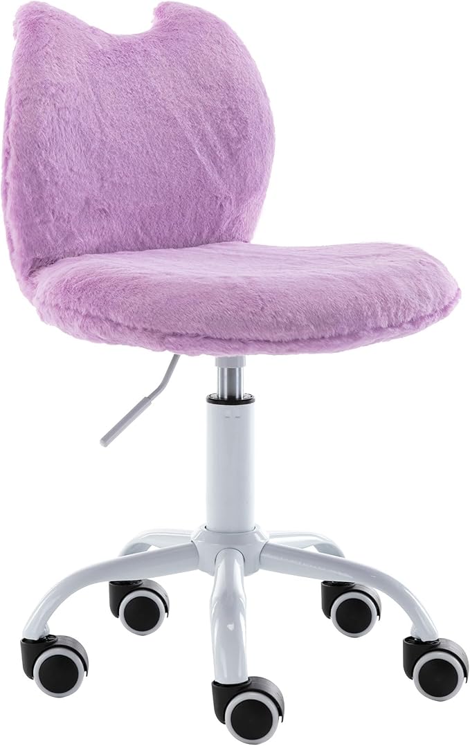 Swivel Kids Desk Chair Adjustable Rolling Student Chair Living Room Thick Padded Children Chair for Girls and Boys (Purple)