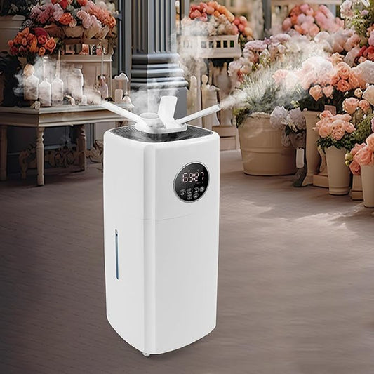 5.5Gal/21L Large Humidifiers, Quiet Whole House Humidifier for 3000 sq.ft, Cool Mist Top Fill Humidifier with 3 Mist Levels, Extension Tube, 2000ML/H Dual 360° Nozzles, Wheels & Remote Control