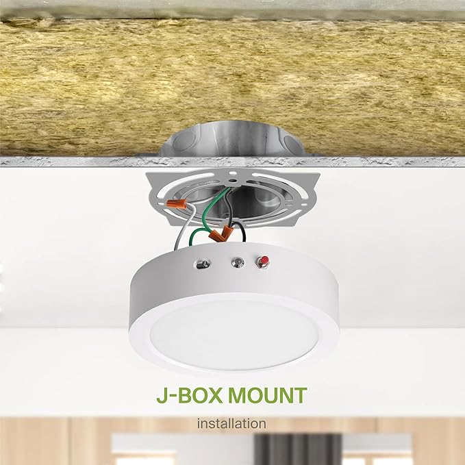 ASD LED 7" Round Flush Mount Ceiling Light Fixture, Low Profile Surface Lighting | 5CCT, Dimmable, Battery Backup, ETL Listed | 15W 1200LM 2700-6000K 120V | Kitchen, Bedroom, Hallway Lamp | White