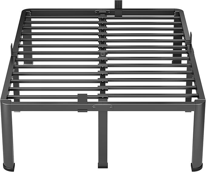 18 Inch Queen Heavy Duty 3500 lbs Bed Frame with Round-Corner Legs & Anti-Squeak Design – Quick Assembly Metal Platform, No Box Spring Needed