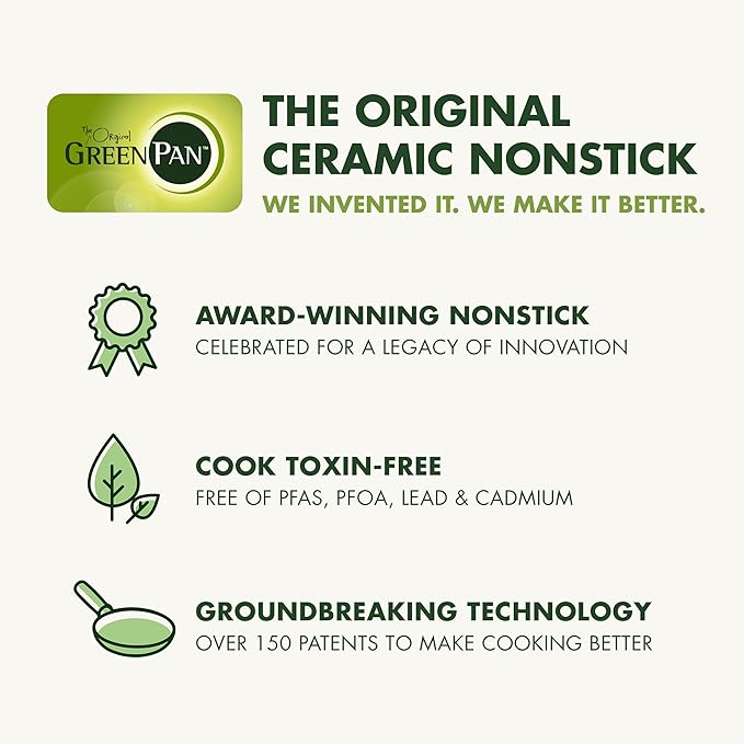 GreenPan 12 Piece Nonstick Swift Cookware Set, Ceramic PFAS-Free Pots & Pans with Lids, Dishwasher & Oven/Broiler Safe to 600F, Kitchen Cooking Set, Sauce, Saute, Stock, Frying Pans, Gray