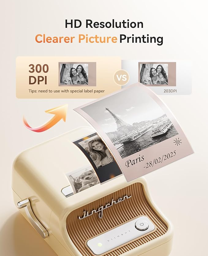 NIIMBOT Sticker Printer, B21 Pro Portabel Sticker Maker, Bluetooth Label Maker, 300DPI HD Label Printer for Photos, Notes, Study Graphics, Memo Maker,50x30mm Label,230Pcs(White)