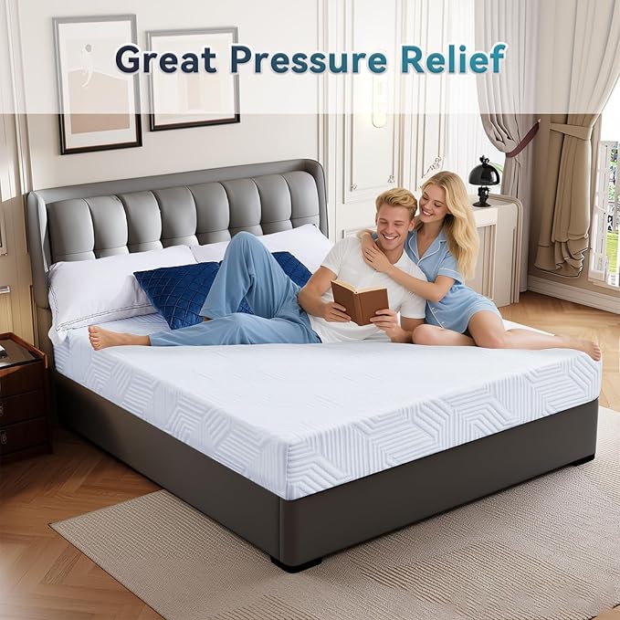 6 Inch Queen Size Mattress, Gel Memory Foam Mattress Queen Mattresses Medium Firm Mattresses for Pressure Relief,Mattress in a Box,CertiPUR-US Certified