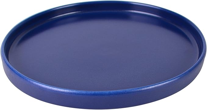 222 Fifth Kaden 12-Piece Blue Porcelain Dinnerware Set – Service for 4, Plate & Bowl Set, Contemporary Design, for Everyday Dining & Entertainment, Microwave & Dishwasher Safe
