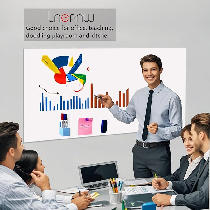 Magnetic Dry Erase Whiteboard Paper 17" x 24" Self Adhesive White Board Sticke with Marker, Magnetic Eraser, Magnets for Kid Whiteboard Stick Wall Peel and Stick Wallpaper Office Home