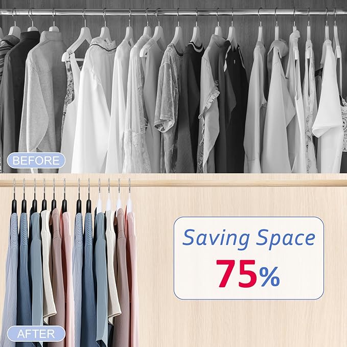 Clothes Hangers 12 Pack, Sweater Hangers No Shoulder Bump Metal Non Slip Heavy Duty Coat Hangers for Closet Organizers and Storage Space Saving Shirt Hanger for Suits Dresses Jackets Bra Shirt White
