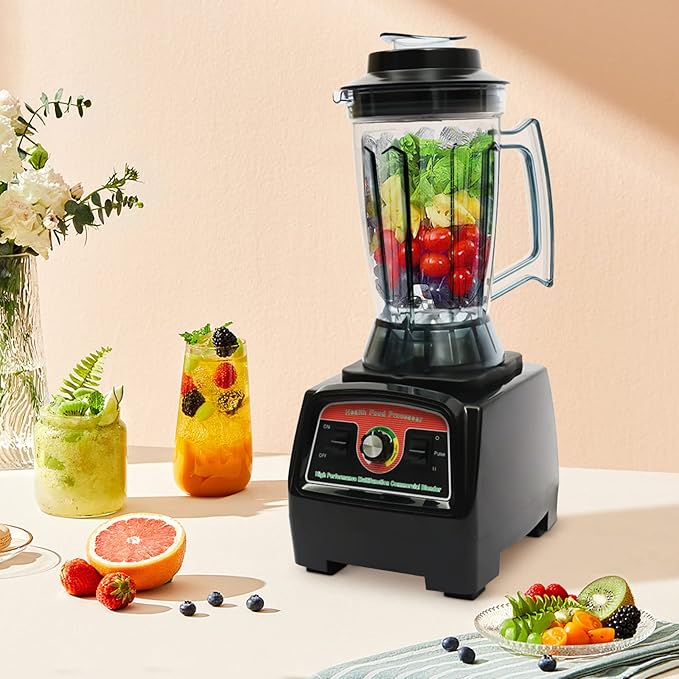 Professional Smoothie Blender, 2800W Commercial Blender for Smoothies, Shakes, Frozen Drinks and Food Blending, Adjustable Speed Blenders for Kitchen with 132-oz Pitcher