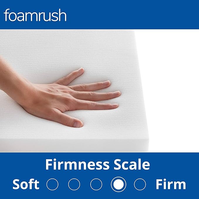 FoamRush 3-Inch Bunk (28" x 72") High Density Foam RV Mattress Replacement, Medium Firm, Pressure Relief Support, Travel Camper Trailer Truck, Made in USA, CertiPUR-US Certified, Cover Not Included