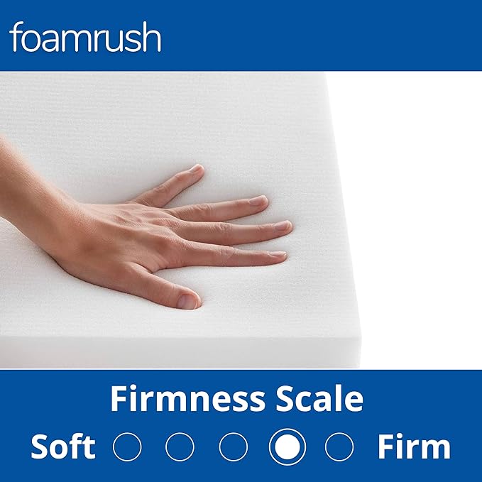 FoamRush 3-Inch Bunk (42" x 80") High Density Foam RV Mattress Replacement, Medium Firm, Pressure Relief Support, Travel Camper Trailer Truck, Made in USA, CertiPUR-US Certified, Cover Not Included