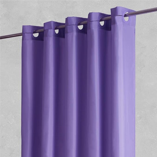 Furlinic No Hook Extra Long Shower Curtain 96 Length,Wahable Fabric Bathroom Curtains with 10 Plastic Built-in Grommets,Hotel Quality Waterproof,Purple,78x96 Inch.
