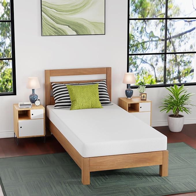 FDW Twin XL Mattress 6 inch Gel Memory Foam Mattress Medium Firm Mattresses for Cool Sleep Relieving Pressure Relief CertiPUR-US Certified Mattress in a Box