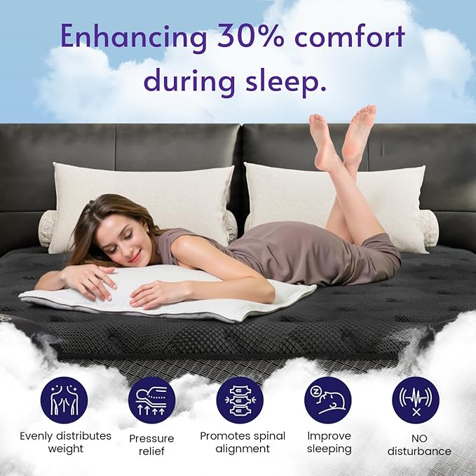 Queen Size Mattress, 18 Inch Deluxe Hybrid Queen Mattress in a Box, Medium Firm Mattresses With Gel Memory Foam & Pocket Springs, Pressure Relief, Cooling, Extra Edge Support [Upgraded Support]
