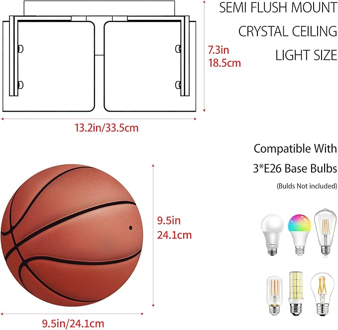 MAYNA Modern Black Semi Flush Mount Ceiling Light Fixture, 3-Light Hallway Light Fixtures Ceiling Mount, Dimmable Kitchen Lighting Fixtures Ceiling Lights for Bedroom Bathroom Dining Room Entryway