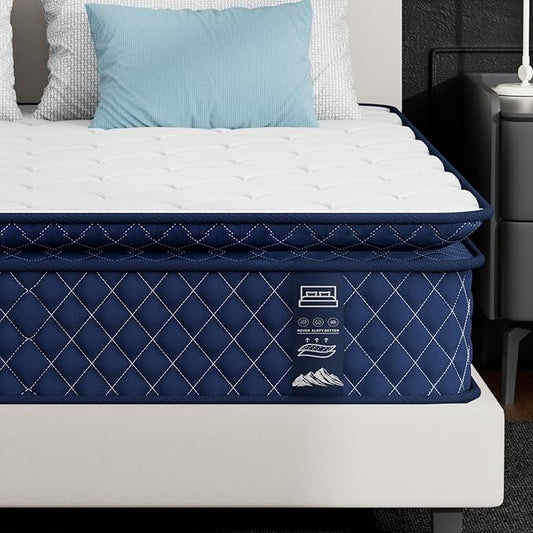 Queen Mattress 12 Inch, Hybrid Mattress in a Box, Soft & Comfortable Medium Firm, Motion Isolation, Pressure Relief, CertiPUR-US Certified (80"*60"*12")