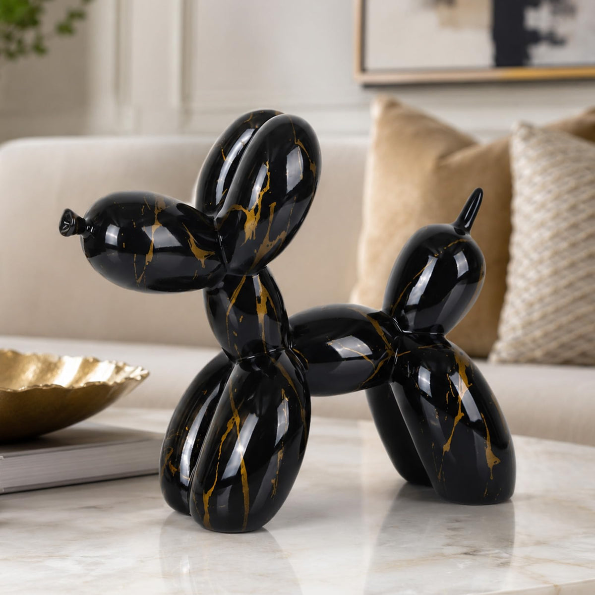 XIAOMAGG Creative Balloon Dog Sculpture Modern Home Decoration Trendy Animal Art Ornaments Collection Figurine Bedroom Living Room Office Desktop Resin Decors
