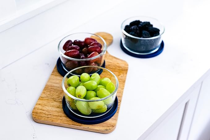 12-Piece Glass Food Storage Containers Set (6 Containers + 6 BPA-Free Lids) | 4-Cup, Leakproof | Microwave, Freezer, Oven & Dishwasher Safe | Ideal for Meal Prep & Pantry Organization